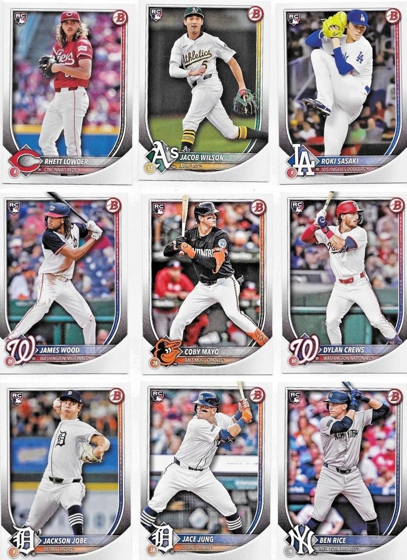 SCORE 2025 Bowman Baseball Series Complete Mint 250 Card Set made by Topps with Stars, Prospects and Rookie Cards - Image 2